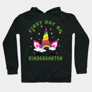 Pretty Unicorn and Rainbow | First Day of Kindergarten Hoodie